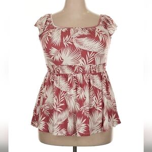 Torrid Red and White Palm Print Tank Top